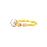 22K Tri-Tone Gold Laser Cut Beaded Ring